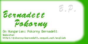 bernadett pokorny business card